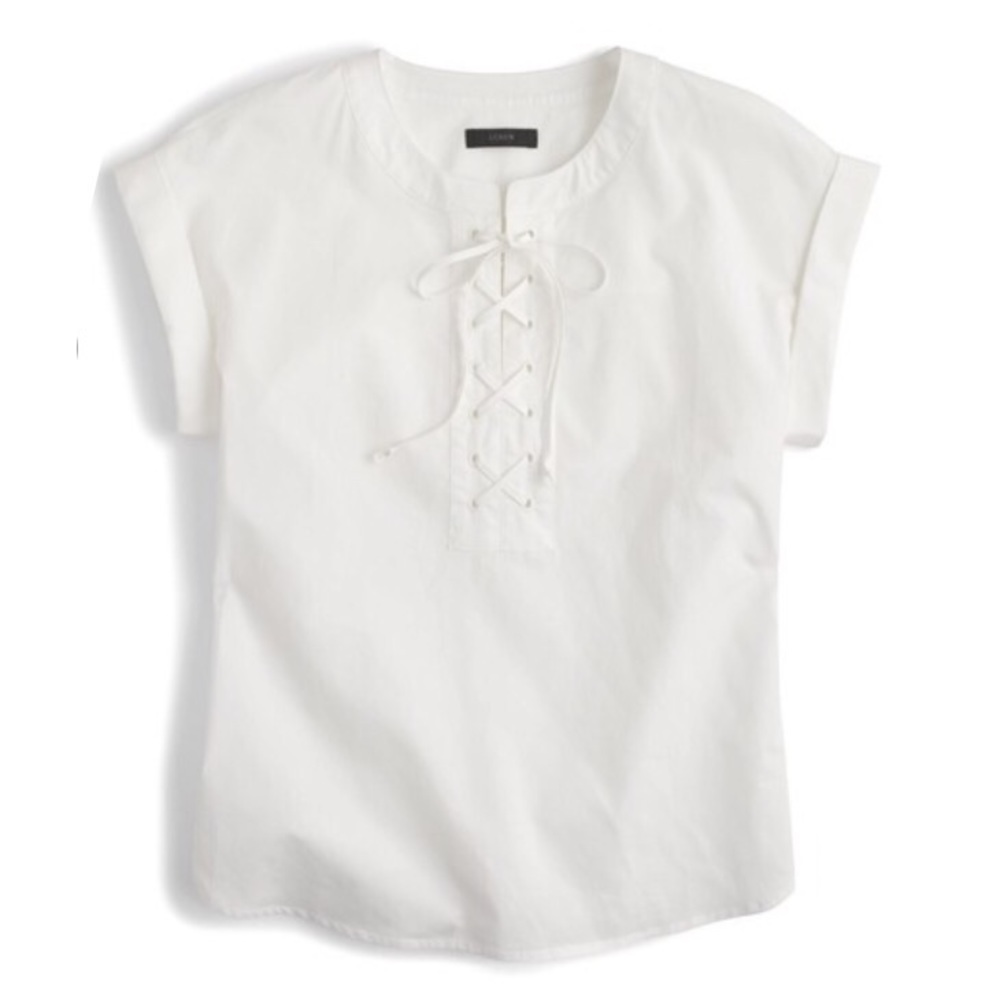 J. Crew Lace-Up Popover Top
